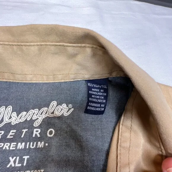 NWT Wrangler Retro Premium Brown Pearl Snap Shirt Mens XLT Western Cowboy Rodeo - Picture 4 of 6